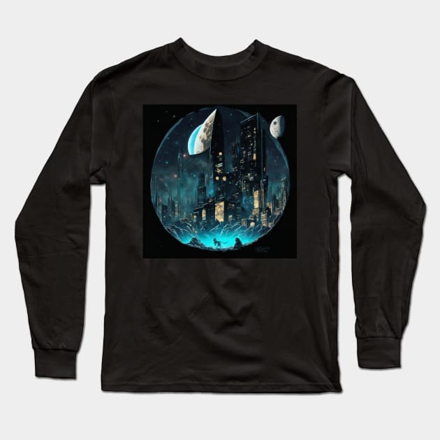 NIGHTSKY Long Sleeve T-Shirt by Dunkellkellera